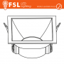 Portafaretto Ghiera Fissa Quadrata Bianca Foro 75x75mm In Alluminio FSL