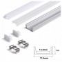 Kit 50 Barre Profilo Piatto in Alluminio per Striscia Led Anodizzato 2 Metri