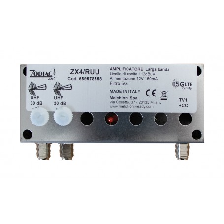 Amplificatore DVB-T2 5G Free da Palo a 2 Ingressi in Banda UHF 30dB