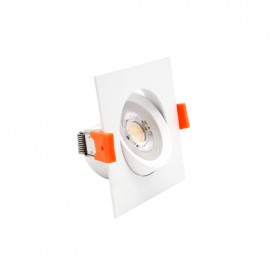 Downlight Led Da Incasso Quadrato Orientabile 7W CCT Foro ø70mm 560 Lumen