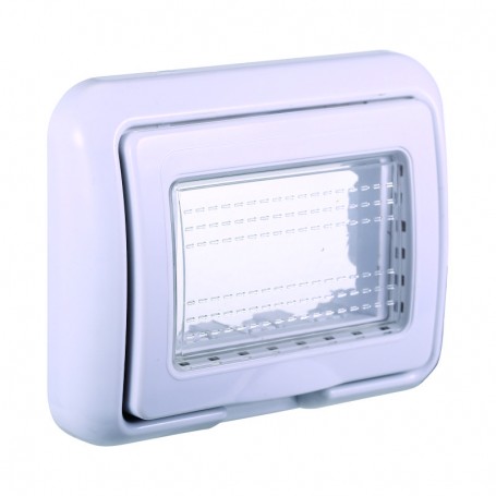Placca Idrobox 3 Moduli Bianca IP55 Compatibile Bticino Living Light