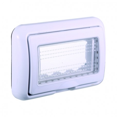 Placca Idrobox 4 Moduli Bianca IP55 Compatibile Bticino Living Light