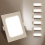 Faretto Led Da Incasso Quadrato 6W 4000k Retroilluminato Foro 95-100mm