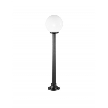 Lampione Globo Sfera Da Giardino in ABS 170cm D. 25 cm Bianco Latte