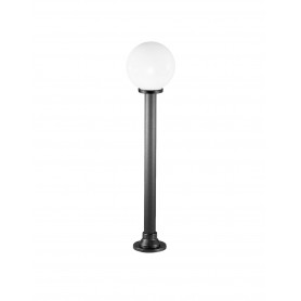 Lampione Globo Sfera Da Giardino in ABS 225cm D. 30 cm Bianco Latte