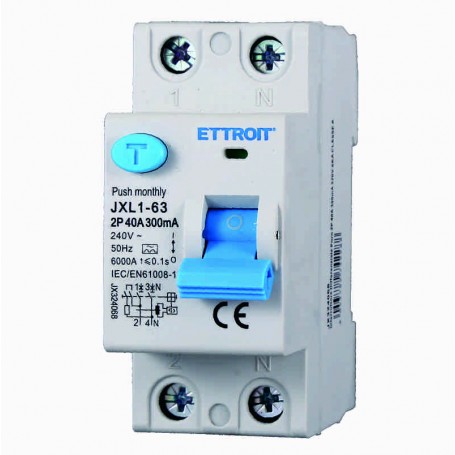 Ettroit Interruttore Differenziale Puro 2P 40A 300mA 220V-6KA CLASSE A JX324068