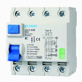 Ettroit Magnetotermico Differenziale Puro 4P 16A 30mA CURVA B 6KA AC/DC 380V