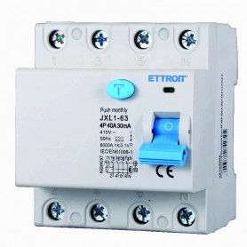 Ettroit Interruttore Differenziale Puro 4P 40A 30mA 380V-6KA CLASSE A JX344064