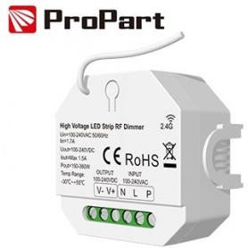 Dimmer RF LED 1 Canale - 1.5A, 100-240VAC per Strisce LED ad Alta Tensione