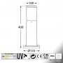 Lampione da Giardino Fumagalli AMELIA 400 Grigio E27 con A60 8,5W CCT
