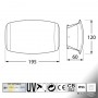 Applique in Resina ABRAM 190 Nero IP55 con LED R7S 7,5W CCT