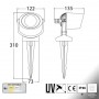 Faretto LED con Picchetto MINITOMMY SPIKE Nero con GU10 3,5W CCT
