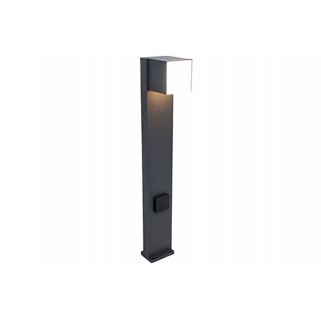Lampione da Giardino CUBA 1L con Presa Laterale Grigio Scuro 12,2W 3000K IP54