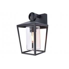 Applique Lampada da Parete WEST Nero Opaco E27 Max 40W IP44
