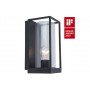 Applique Lampada da Parete FLAIR Trasparente Nero Opaco E27 Max 40W IP44