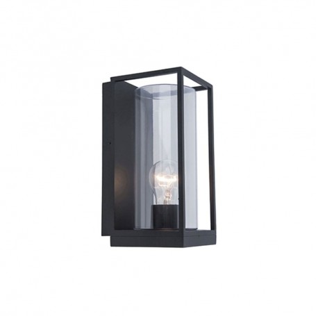 Applique Lampada da Parete FLAIR Trasparente Nero Opaco E27 Max 40W IP44