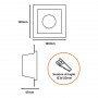 KIT 15 Portafaretti Gesso Ceramico Quadrato da Incasso + 15 Lampadine GU10