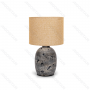 Lampada da Tavolo Abat Jour E14 in Ceramica Marrone e Grigio