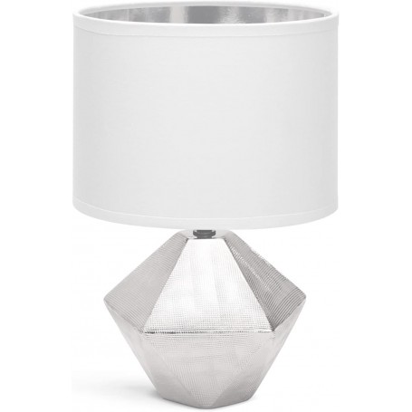 Lampada da Tavolo Abat Jour E14 in Ceramica Silver