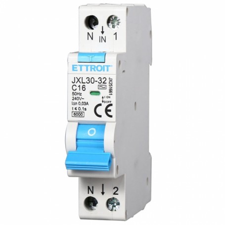 Ettroit Magnetotermico Differenziale 1P+N 16A 30mA 220V-6KA JX251661