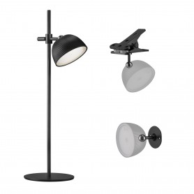 Lampada da Tavolo LED Ricaricabile MAGNETIKA Nera 3W 3000K IP54