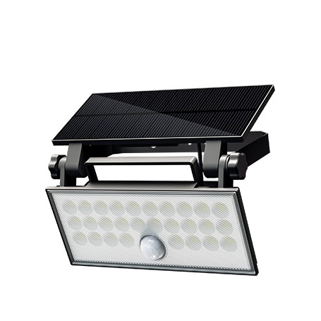 Faro da Esterno LED Solare 60W 6500K Nero con Sensore Movimento IP65