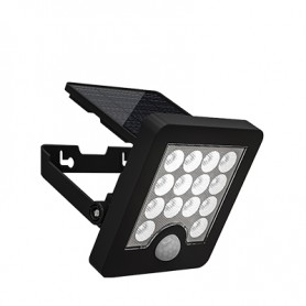 Faro da Esterno LED Solare 40W 6500K Nero con Sensore Movimento IP65