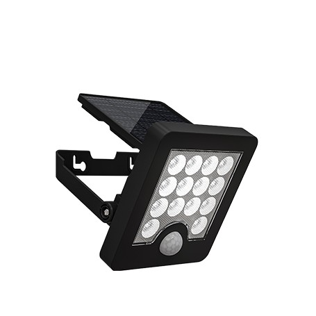 Faro da Esterno LED Solare 40W 6500K Nero con Sensore Movimento IP65
