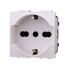 Presa Schuko 2+T 16A Compatibile Bticino Living Light LB2102