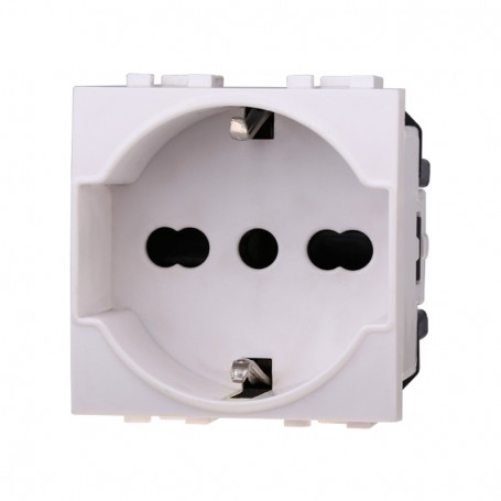 Presa Schuko 2+T 16A Compatibile Bticino Living Light LB2102