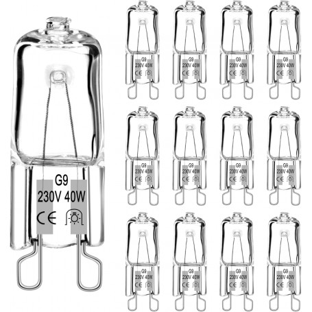 12 Pezzi Lampadina Alogena G9 40W 230V Luce Calda 2700K
