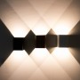 Applique Led Cubo da Parete 16W Doppia Emissione Nero IP65 4000K