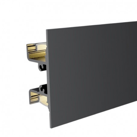 Profilo Led In Alluminio 2 Metri Da Parete Nero Per 2 Strisce Led