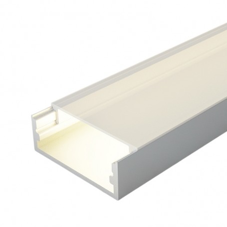 Profilo in Alluminio 2 Metri per Doppia Striscia Led Piatto XL Anodizzato