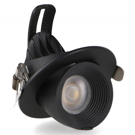 Faro LED da Incasso 15W Orientabile Tricolor CCT Foro Ø90mm Nero CRI90