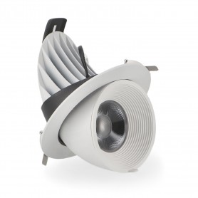 Faro LED da Incasso 30W Orientabile Tricolor CCT Foro Ø150mm Bianco CRI90
