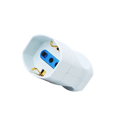 Presa Volante Bipasso Schuko 2P + T Bianca ProPart