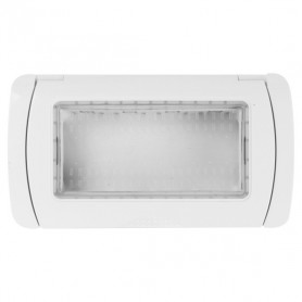 Placca Copertura Stagna Idrobox 4 Moduli Bianca IP55 Compatibile Con Vimar Plana