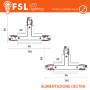 FSL Connettore Forma T Destra per Binario Trifase Colore Nero