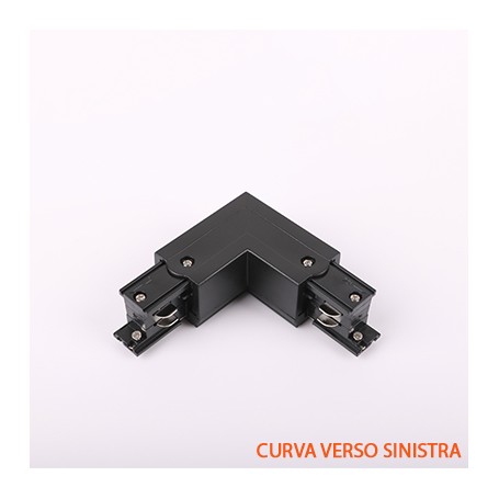FSL Connettore Forma L Sinistra per Binario Trifase Colore Nero