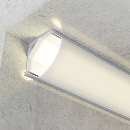 Profilo in Alluminio 2 Metri Angolare Silver per Striscia Led