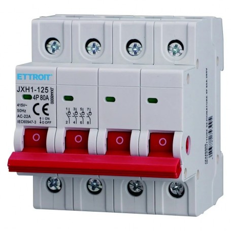 Ettroit Interruttore Sezionatore DIN 4P 80A 415V JX448000