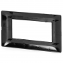 Placca 4 Moduli Nera Lucida In Plastica Compatibile Bticino Matix