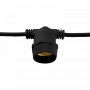 Kit Catenaria di Luci Lineare 11 Metri Completa con 14 Lampadine E27 Nera