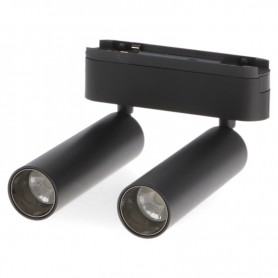 Faretto Doppio LED Slim Series 14W CCT Per Binario Magnetico Nero 42V