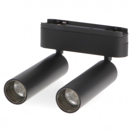 Faretto Doppio LED Slim Series 14W CCT Per Binario Magnetico Nero 42V