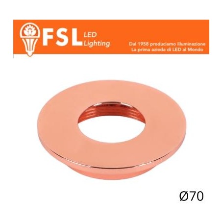 Cover Piatta per Punto Luce LED – Ø70 – Oro Rosa