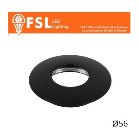 Cover Curva per Punto Luce LED – Ø56 – Nero