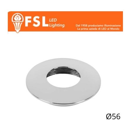 Cover Curva per Punto Luce LED – Ø56 – Cromo