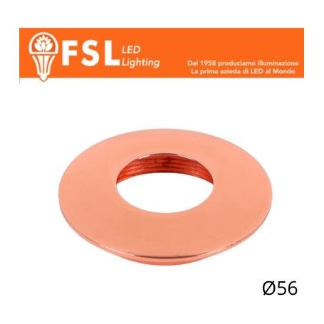 Cover Curva per Punto Luce LED – Ø56 – Oro Rosa